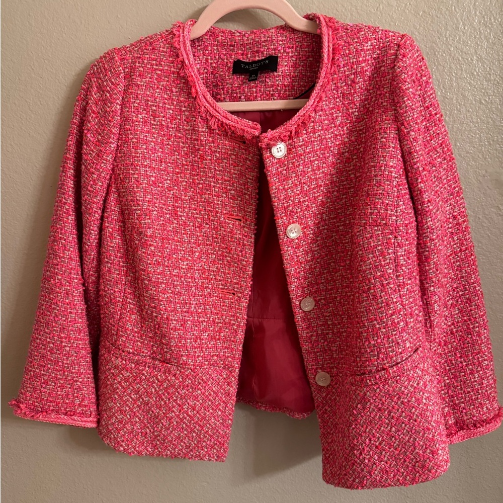 Pink tweed jacket